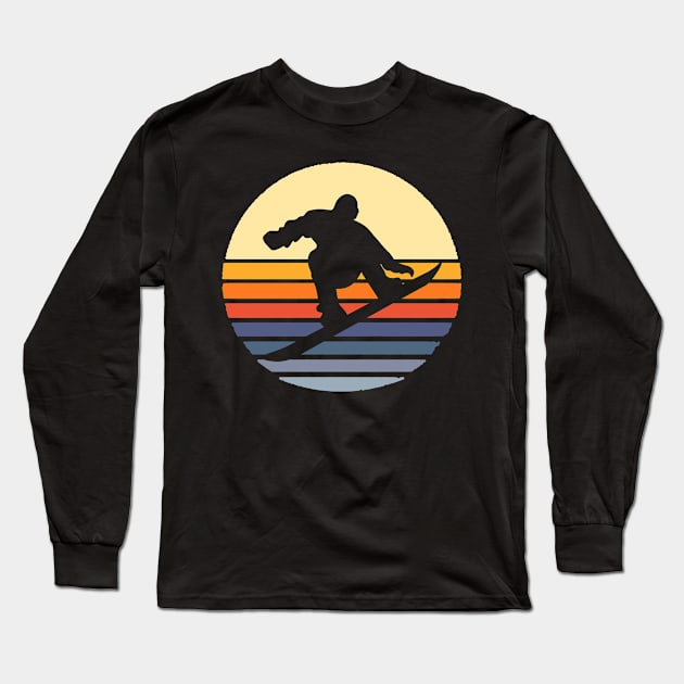 Retro Snowboard Long Sleeve T-Shirt by funkyteesfunny